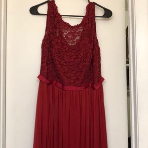 Blood red bridesmaids dress